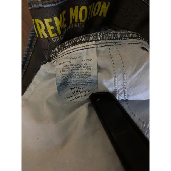 Lee Extreme Motion Straight Tapered Leg Jeans Mens 32x34 Blue Denim Stretch - Picture 4 of 6